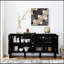 Buffet Mid-Century moderne avec tablettes réglables et motif géométrique pour un rangement et une présentation polyvalents