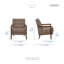 Fauteuil d'appoint moderne Mid-Century de 26 po de Velsen avec cuir fleur, accoudoirs en bois massif et ressorts ensachés en mousse haute densité-152691833