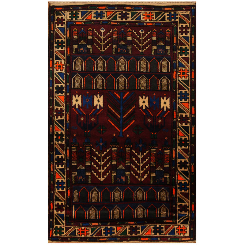 Tapis brun / bleu marine Elsah Balouchi