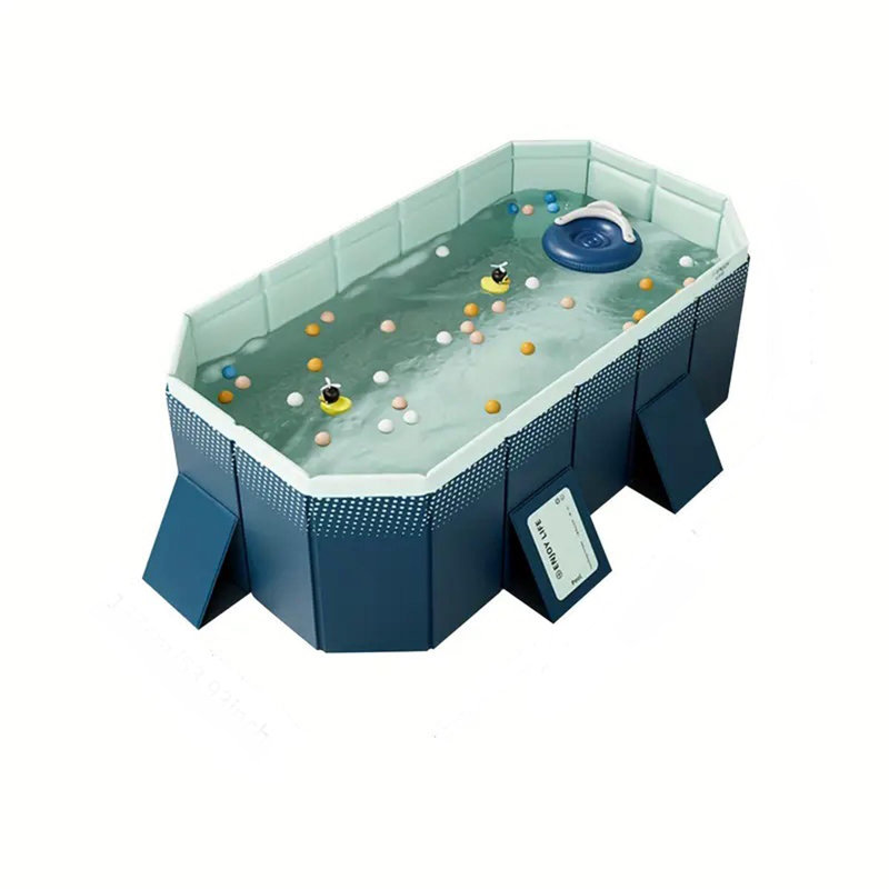 Piscine pliante gonflable en PVC, 100.78" L x 65.74" W x 19.68" H
