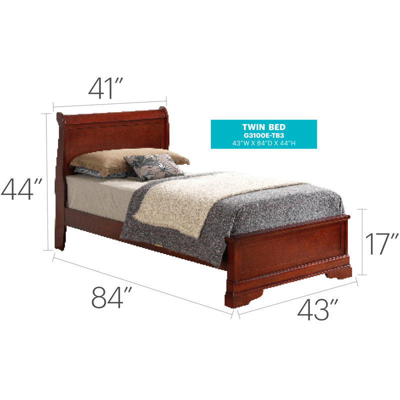 Citronelle Standard Bed, Cherry, Twin