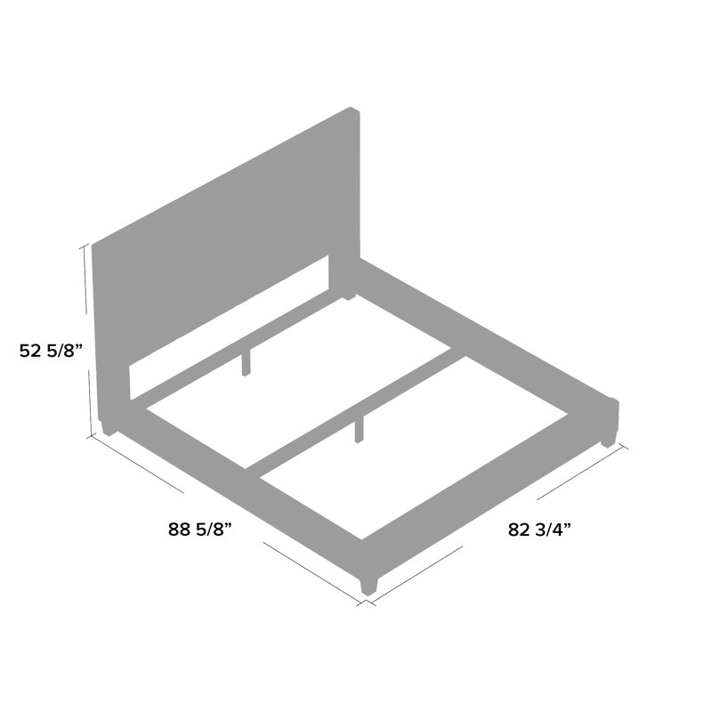Kaster Upholstered Platform Bed, Heathered Beige Linen, Eastern King