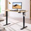 Bureau électrique électrique, 24 po x 48 po, couleur ambre et graphite, surface monobloc de 1 po d'épaisseur, espace de travail ergonomique, bureau à faible bruit, hauteur réglable, assemblage facile