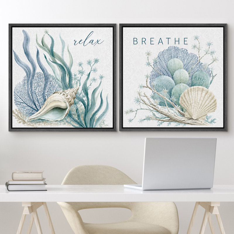 Relax Relax Breathe, H 24 po x l 24 po x P 1,5 po, Cadre noir