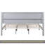 Tête de lit et pied de lit de style campagnard grand avec porte de grange de style campagnard, lit en bois de pin avec cadre de lit renforcé, gris-133653770-133653766