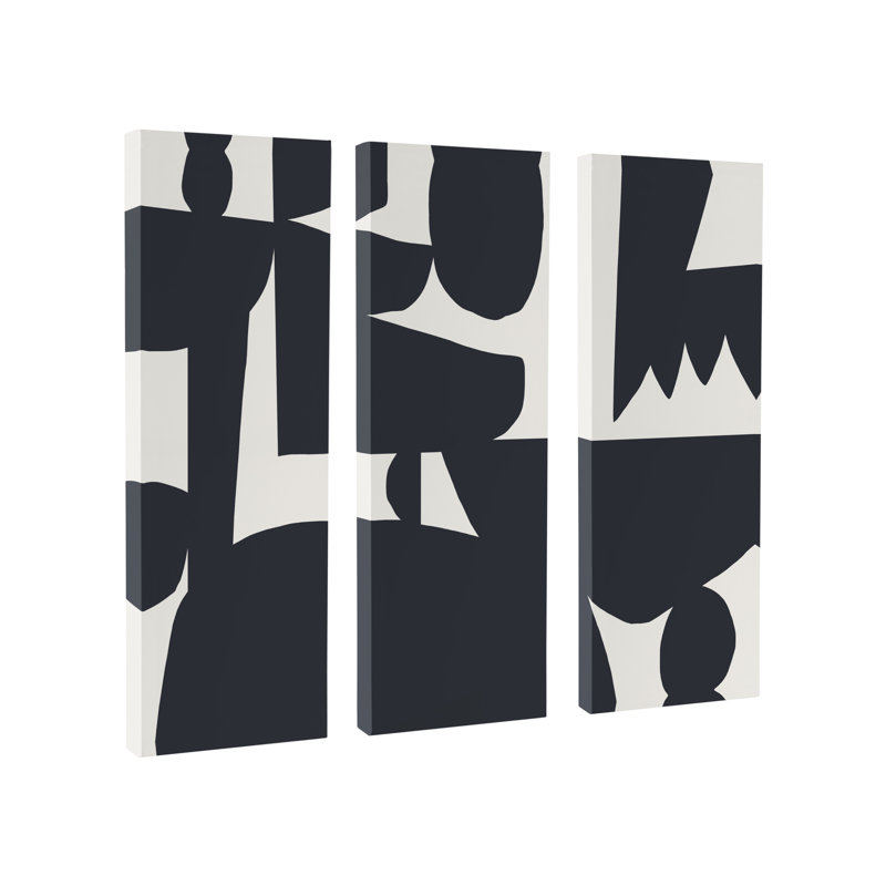 «Kassan Quiet Jungle» par Kelly Knaga - ensemble de 3 impressions sur toile tendue