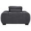 Fauteuil d'appoint gris anthracite gris anthracite avec capitonnage à canaux verticaux profonds et siège confortable pour une détente à long terme. Siège large rembourré