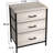 Sorbus 3 Drawers Nightstand with Steel Frame, Wood Top & Fabric Bins in Rustic-387410765