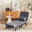 Chaise pliante, canapé-lit convertible Comfy, lit pliant 5 en 1 avec dossier et coussin réglables à 5 positions, chaises simples au sol, futon douillet pour les petits espaces, bureau (gris clair)