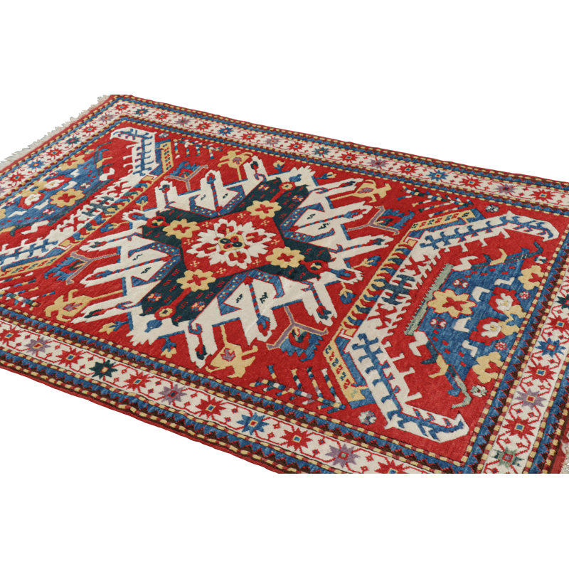 One-of-a-Kind 4’9”x6’11” Hand Knotted Area Rug