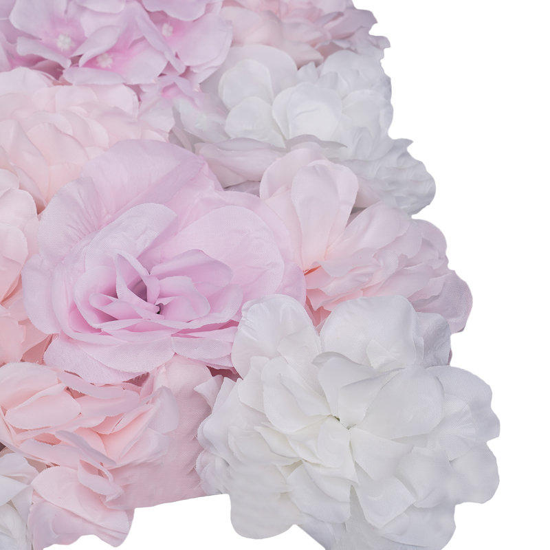Panneau mural fleur artificielle, Rose / blanc / bleu sarcelle