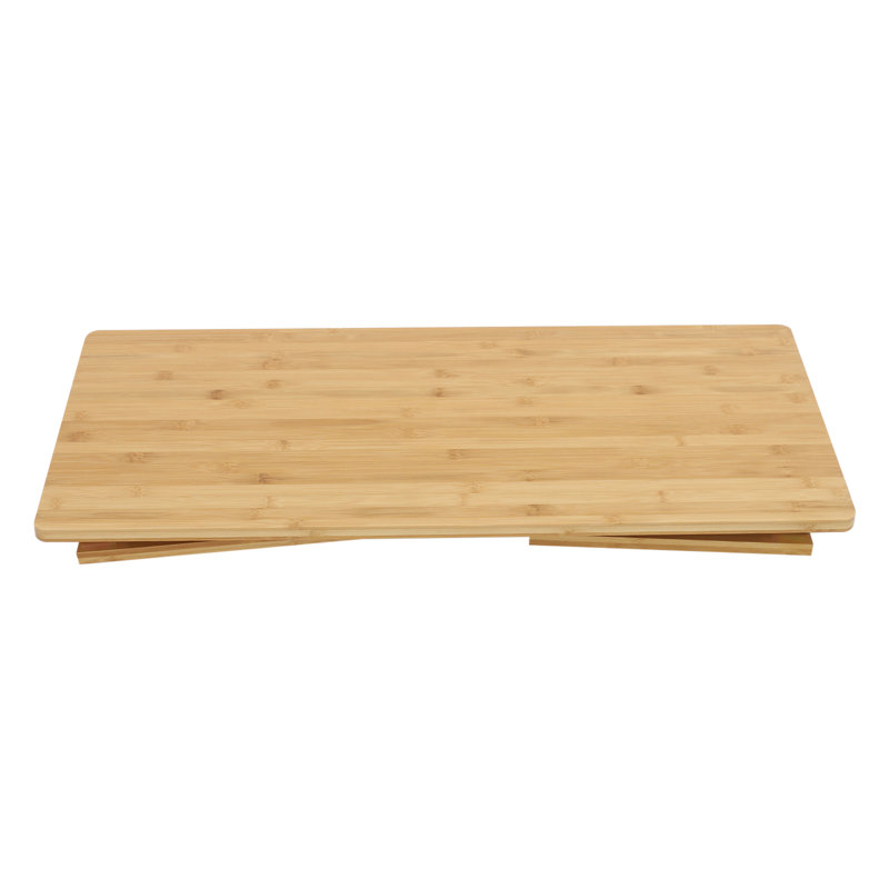 Foldable Bamboo Floor Coffee Table Small Tea Table Low Desk For Living Room Bedroom, Light Yellow Wood