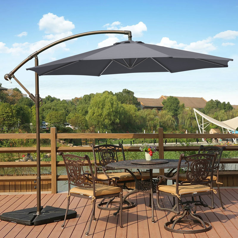Parasol déporté de 10 pi Hartt, Gris