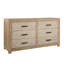 Roux 6-Drawer Reclaimed Pine Wood Dresser, Light Brown