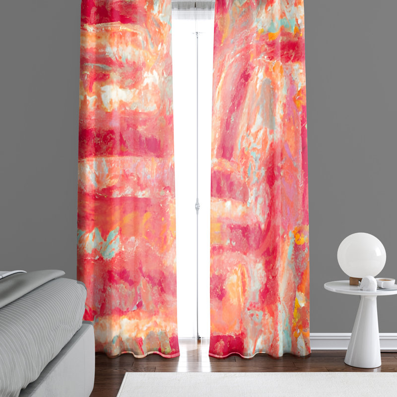 Annancy Semi Sheer Curtain Panel Pair, 20" W x 61" L