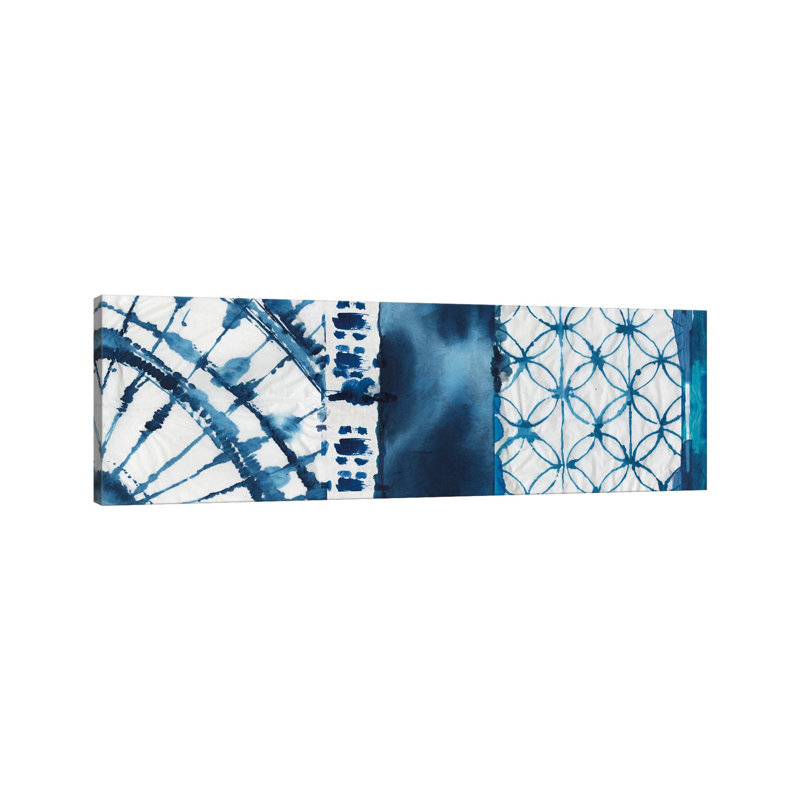 Shibori Patchwork II by Aimee Wilson - Wrapped Canvas Panoramic Painting, 30.48 cm H x 91.44 cm W x 1.91 cm D