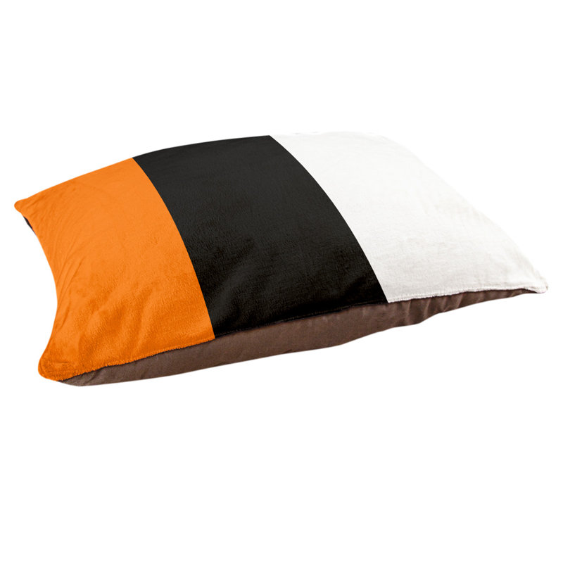 Oreiller Oklahoma, Orange / Noir moyen, Grand (l 40 po x P 30 po x H 6,5 po)