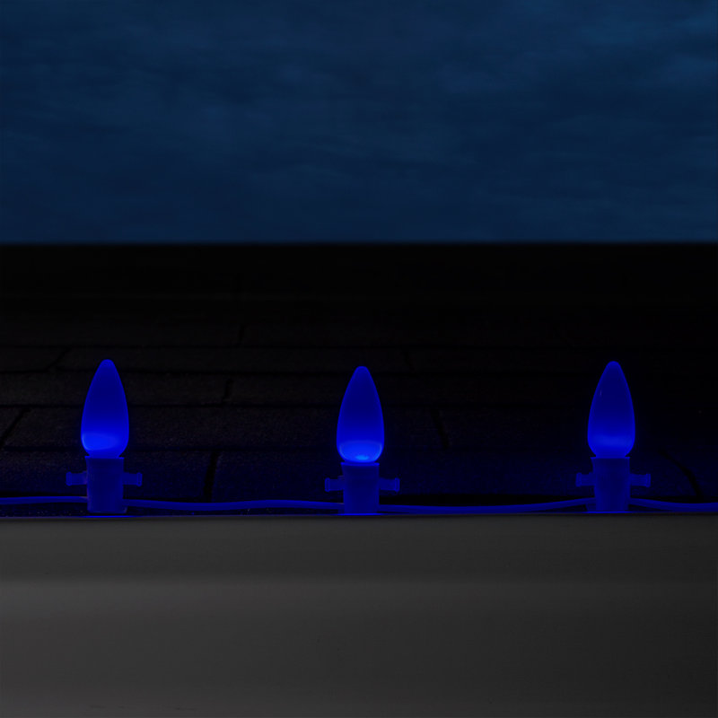 OptiCore LED Shatterproof C9 Smooth Christmas Light Replacement Bulbs, Blue
