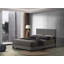 Grand lit en tissu gris clair Leandros