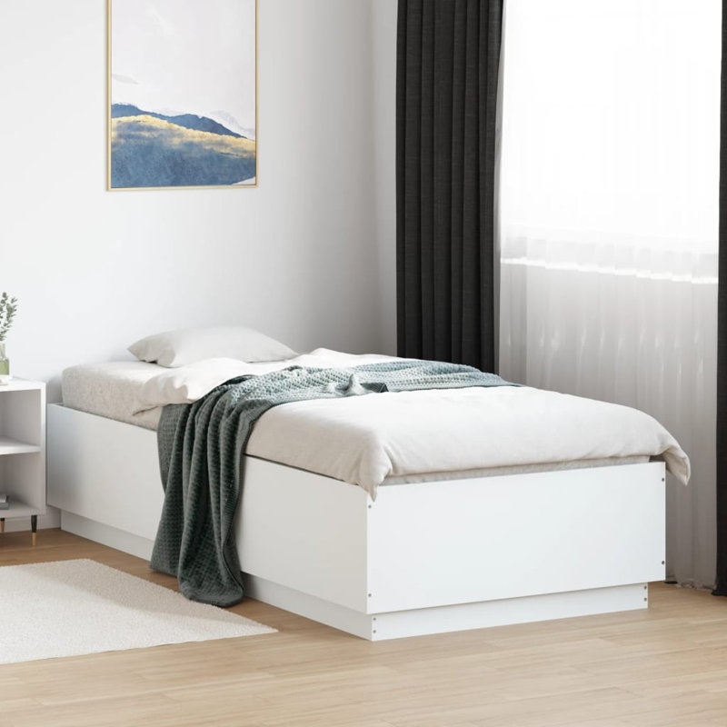 Noar Bed Frame, European Single, White