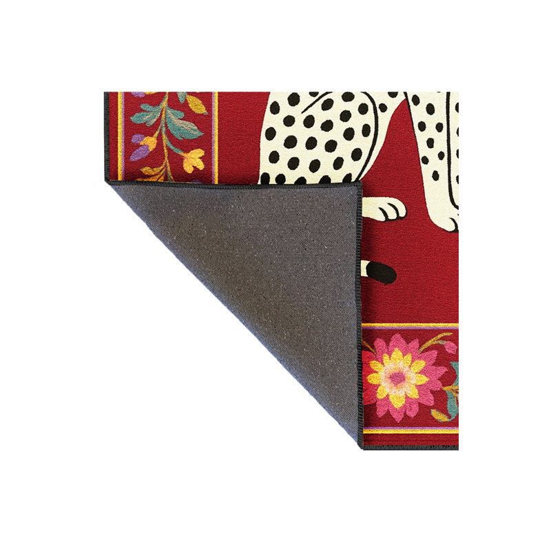 Tapis bleu tissé lavable rétro Mosso, 4'11" x 7'7"