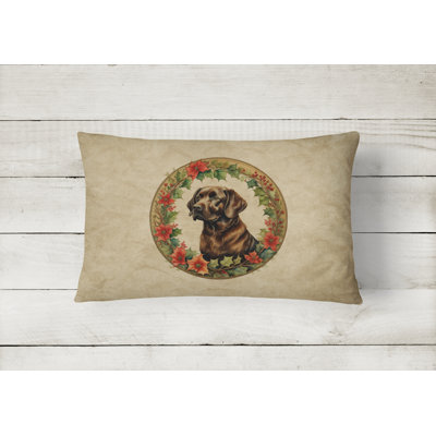 Christmas Flowers Frame Outdoor Throw Pillow