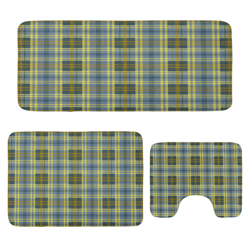  Ensemble de tapis géométriques pour salle de bain 3 pièces