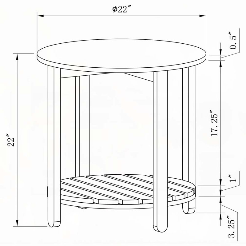 Table de bout en bois d'ingénierie Altos