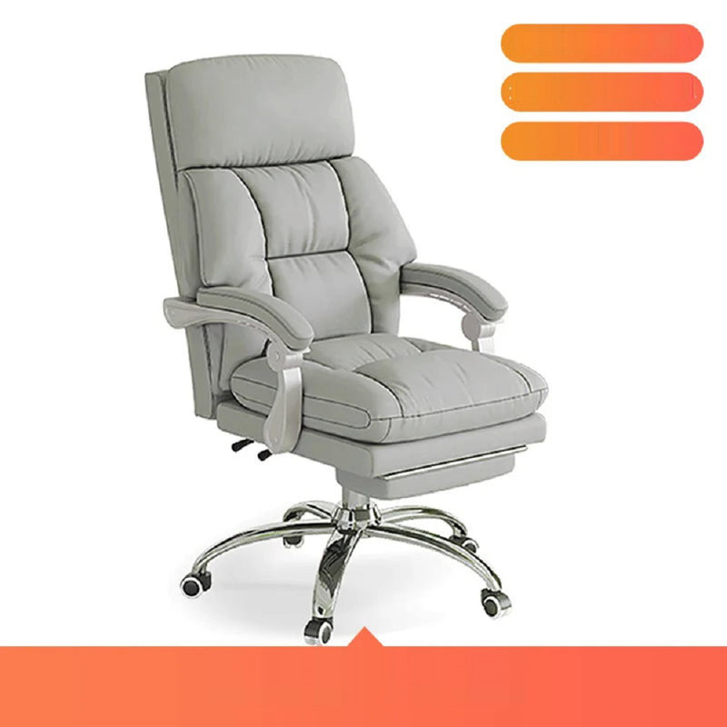 Nadav Genuine Leather Side Chair, French Grey