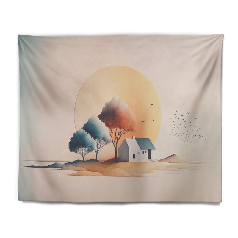 Tapisserie en polyester à l'aquarelle, H 32 po x l 39 po