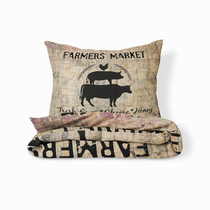  Ensemble de housse de couette Farm Fresh, Housse de couette grand + 2 taies décoratives