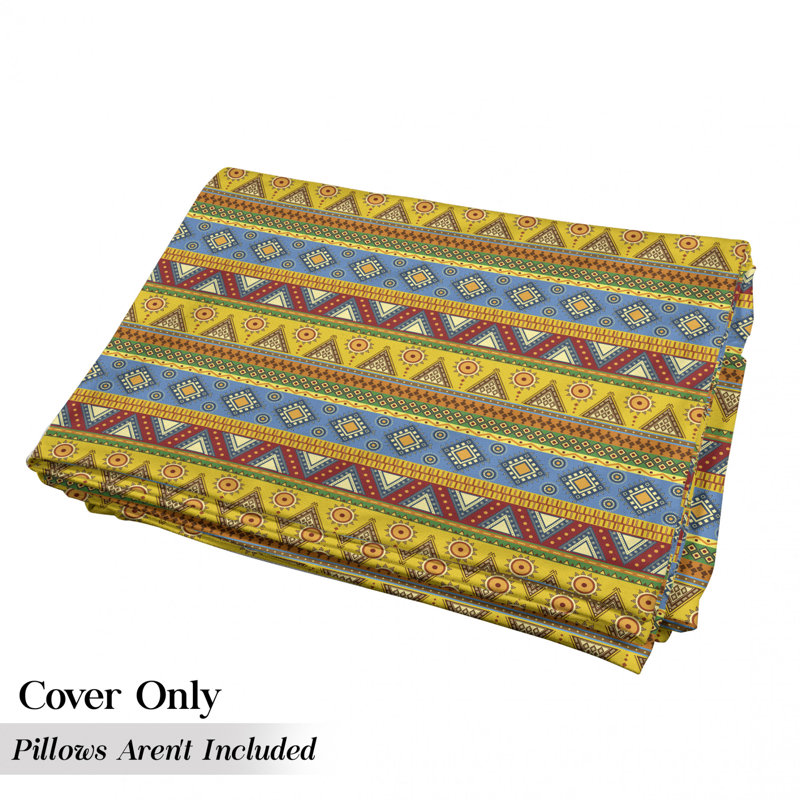 Housse de coussin d'extérieur Folk Motif Sun, H 2 po x l 27 po x P 88 po
