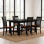 Ensemble de 4 chaises de salle à manger noires et cerise, structure en bois, sièges confortables, design élégant, convient à la cuisine et à la salle à manger-838592398
