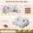 Upholstered Corduroy Sofa Bed Pull Out Sleeper Sectional Couch with Reversible Storage Chaise , USB Ports , 7 Pillows