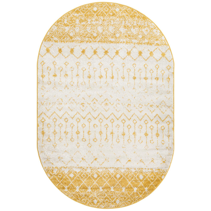 Abstract Indoor Rug, Oval 5'3" x 8'