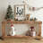 60" Narrow Natural Brown Solid Wood Console Table-529385080