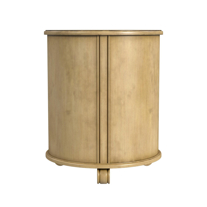 Lawrie 20" W Drum Side Table, Pale Sand