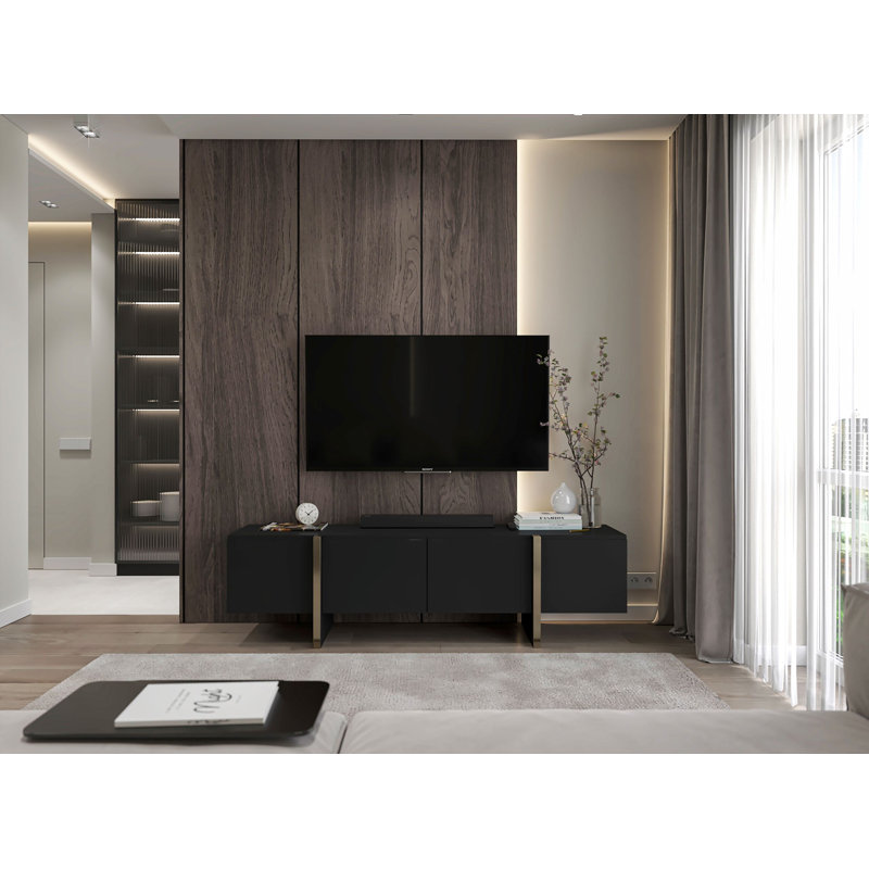 Delmon TV Stand for TVs up to 65", Black