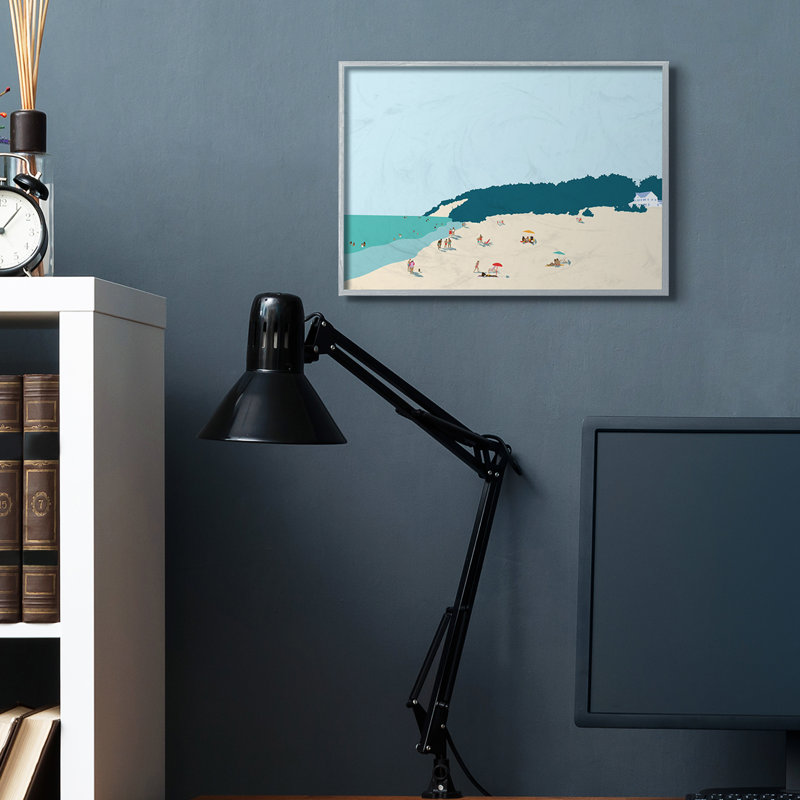 Parasol de plage côtière avec parasol d'été, Estampe numérique Farmhouse, H 16 po x l 20 po