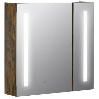 kleankin Wall Mounted Bathroom Medicine Cabinet with Mirror Steel