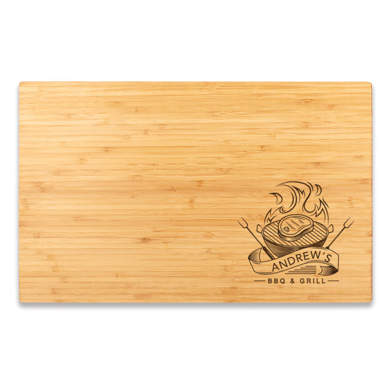 Buy Laser engraved bamboo cutting board with custom design, size