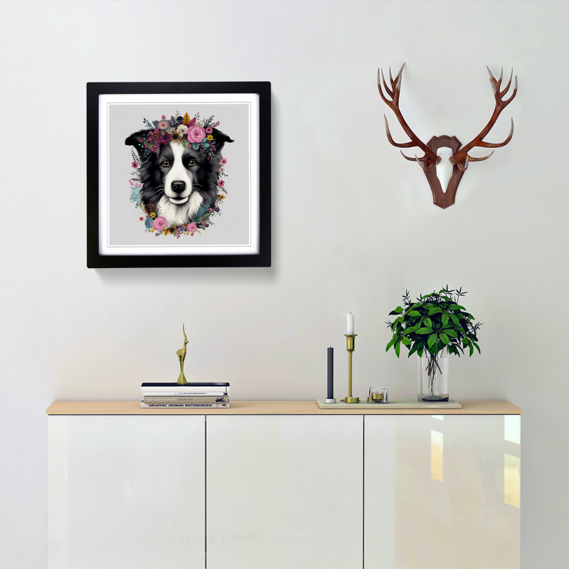 Single Picture Frame Print on Wood, Black