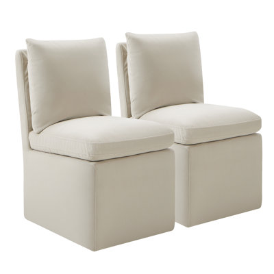 Chaise d'appoint rembourrée avec roulettes Alayaa