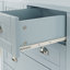 Commode Candelas avec 4 tiroirs, buffet Buffet avec tiroirs et poignée coquille rétro-1550400005
