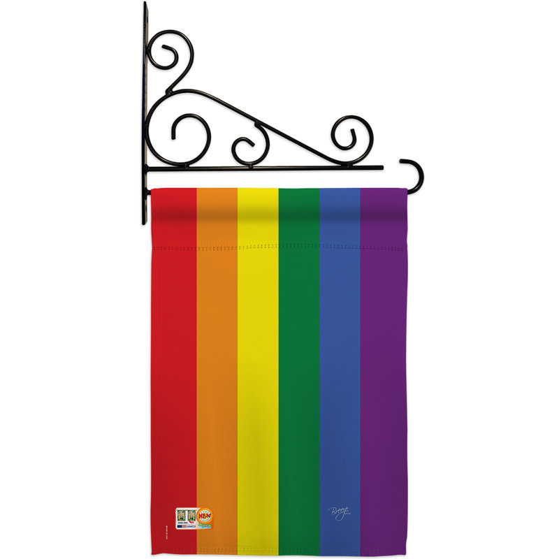 Coussin décoratif en polyester à 2 faces 19 x 13 po Rainbow-impressions Ensemble de drapeaux
