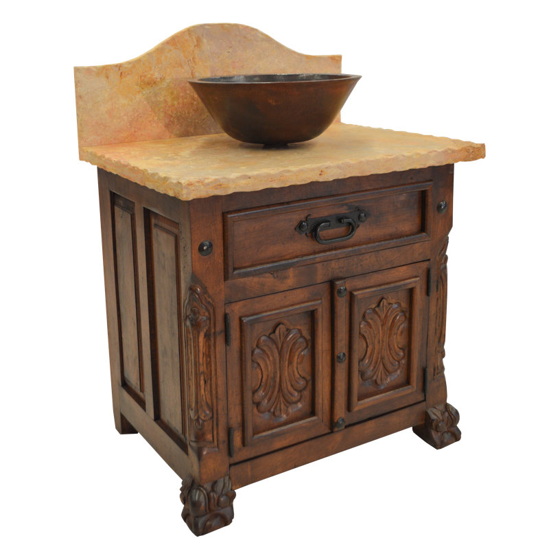 Meuble-lavabo en marbre et cuivre Rancho Viejo