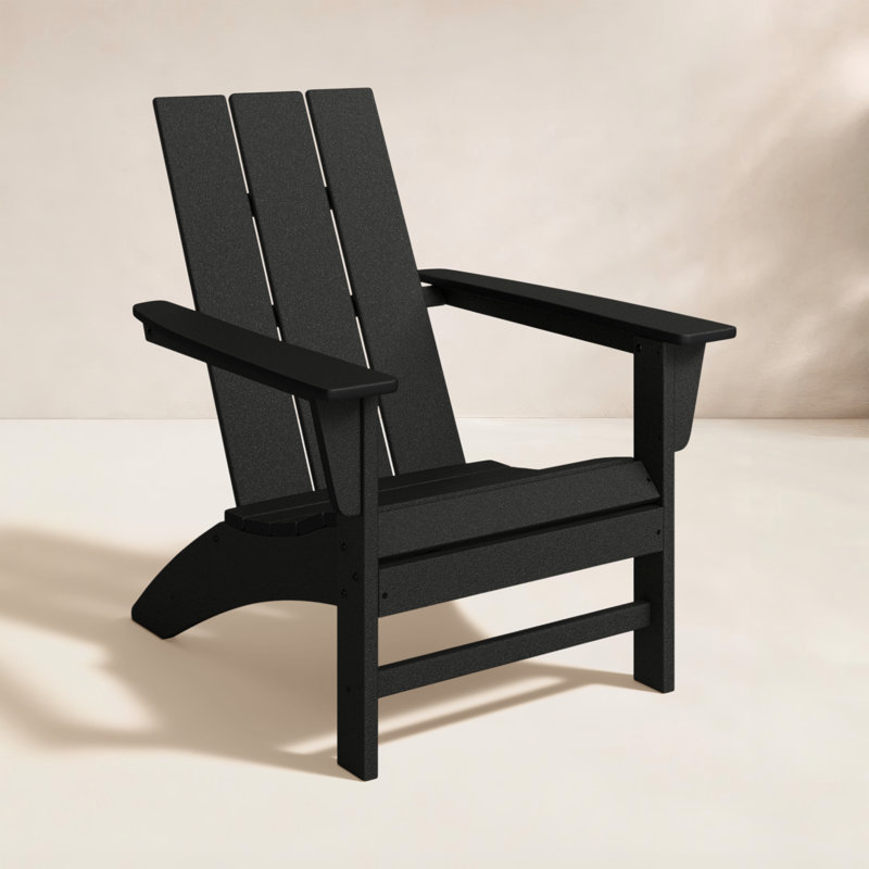 POLYWOOD Modern Adirondack Chair, Black