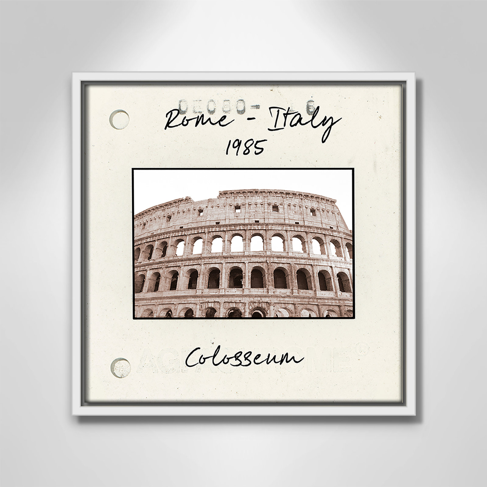 Rome, Italy - Colosseum Print by Natalie Carpentieri, 13.5" H x 13.5" W x 2" D, White Floater Framed Canvas