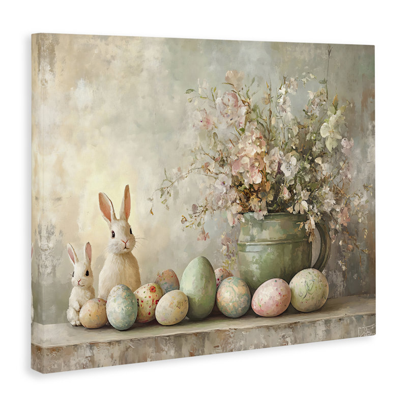 "Pastel Pâques Still Life", art mural par Franklyn Gregory, H 24 po x l 30 po