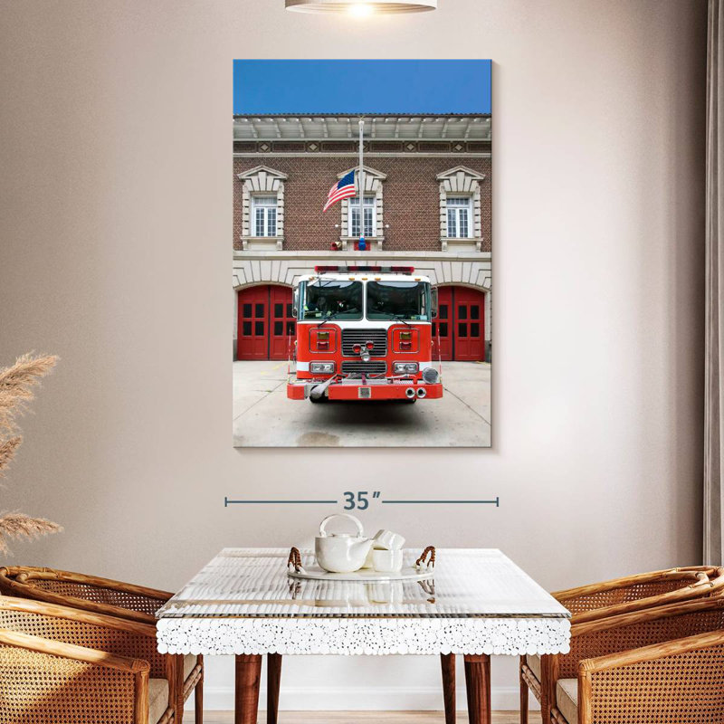 Mehar Parked Fire Truck, 24" H x 16" W